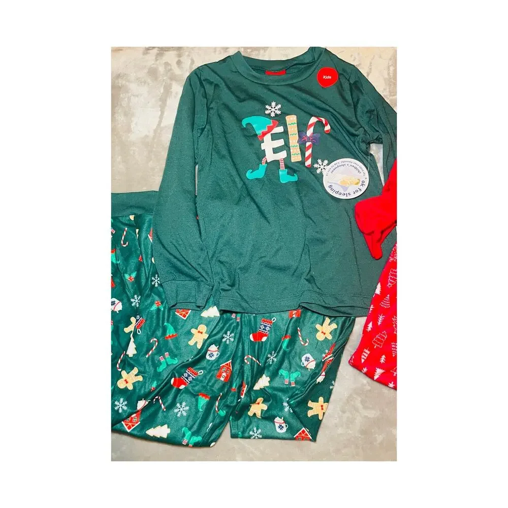 Family PJs Boys Size 8 Christmas Pajamas Lot of 2 Merry Elf Holiday Sets NWT